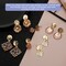 50 PCS Flat Round Ear Studs Earring Posts with Loop Hole Coin Jewelry 13.0 mm Gold Plated Disc Charms Earring for DIY Earrings Craft Making Supplies for Women Girls (White K, KC Gold)